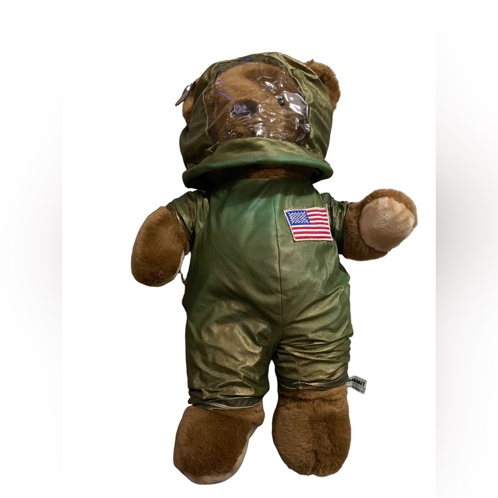 Vintage Summit Corporation‎ "Feather Touch" Plush Military Teddy Bear/USA Suit